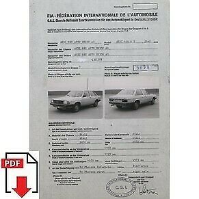 1978 Audi 100 5 E FIA homologation form PDF download